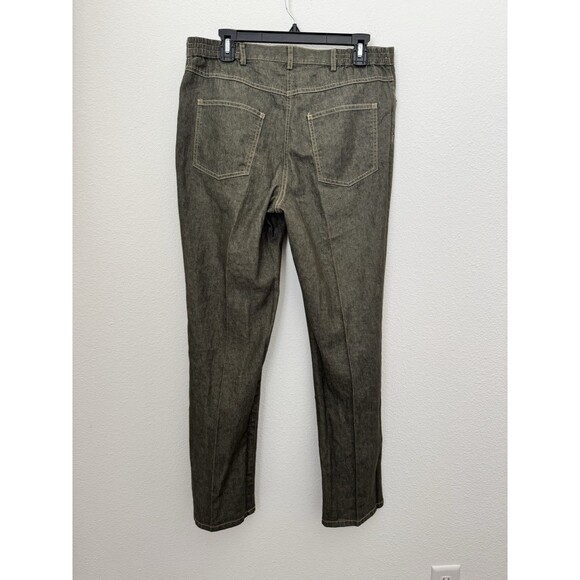 Ruby Rd Women's Metallic Green Sparkle Straight Leg Denim Jeans Jewel Accent 10 - Picture 2 of 11